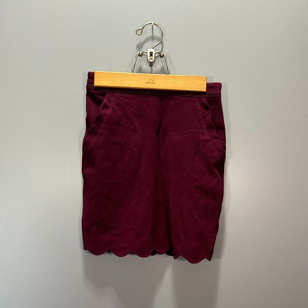 Burgundy mini skirt